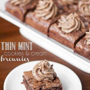 Take your love of Girl Scout Cookies to the next level by transforming them into Thin Mint Cookies & Cream Brownies, also known as the ultimate dessert.