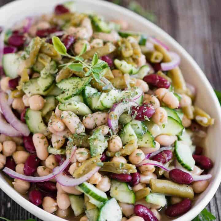 Three Bean Salad Recipe {actually, Four Bean} - Self Proclaimed Foodie