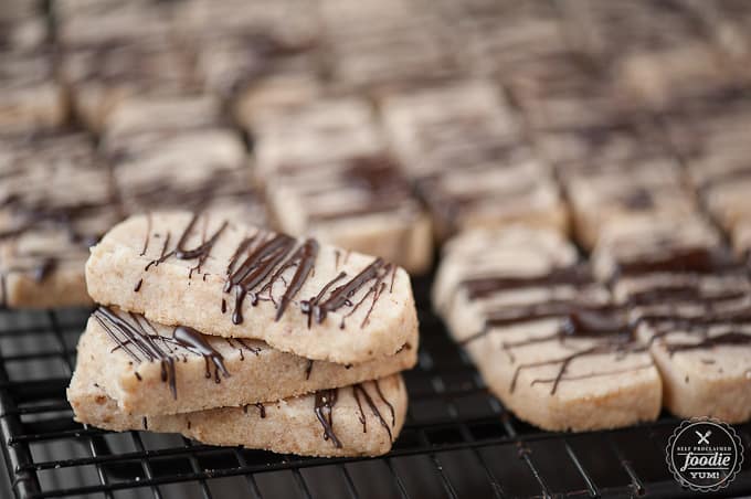 shortbread coconut cookies with chocolate