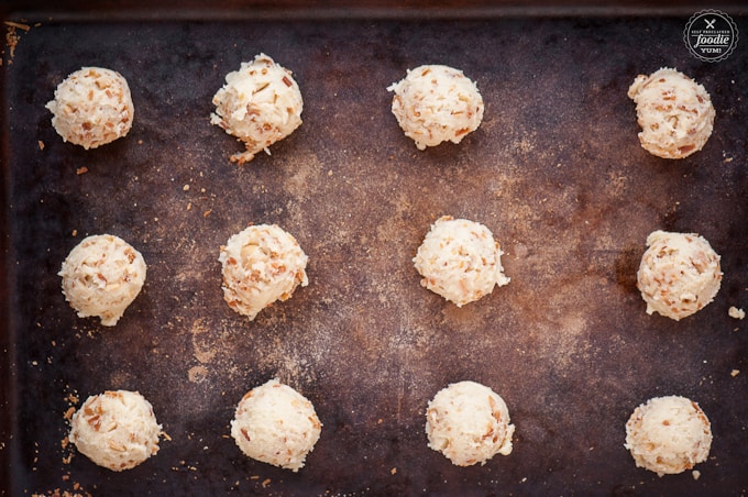 toasted macadamia coconut cookies before baking