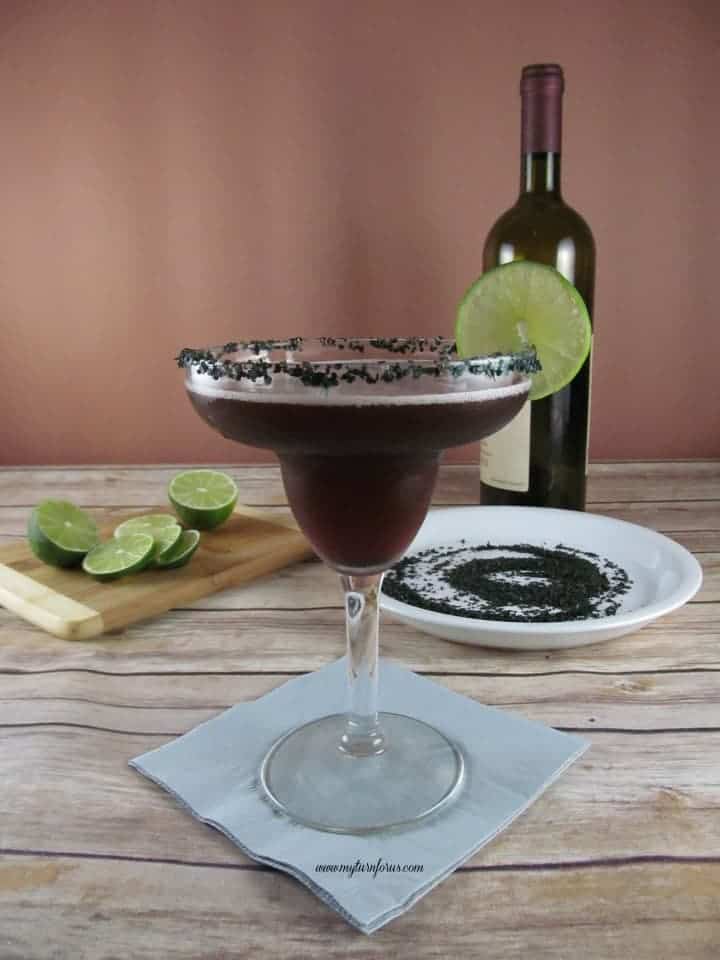 Red Wine Margarita with Black Salt make great Halloween Drinks!