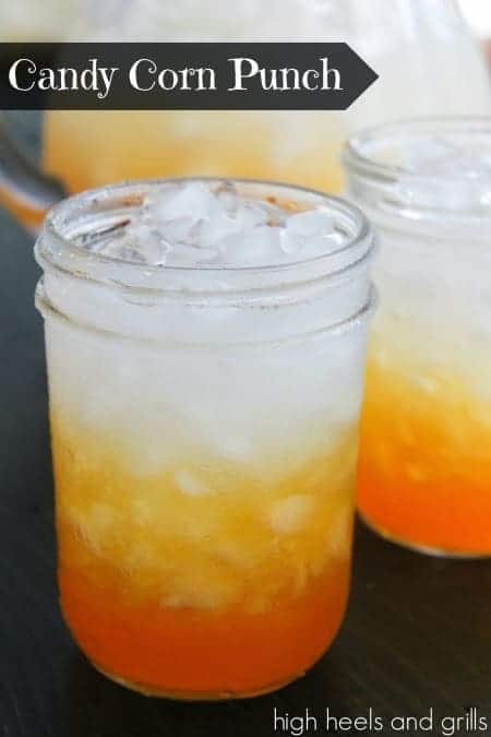 Easy Halloween Drinks including Candy Corn Punch that's a Halloween drink for kids.