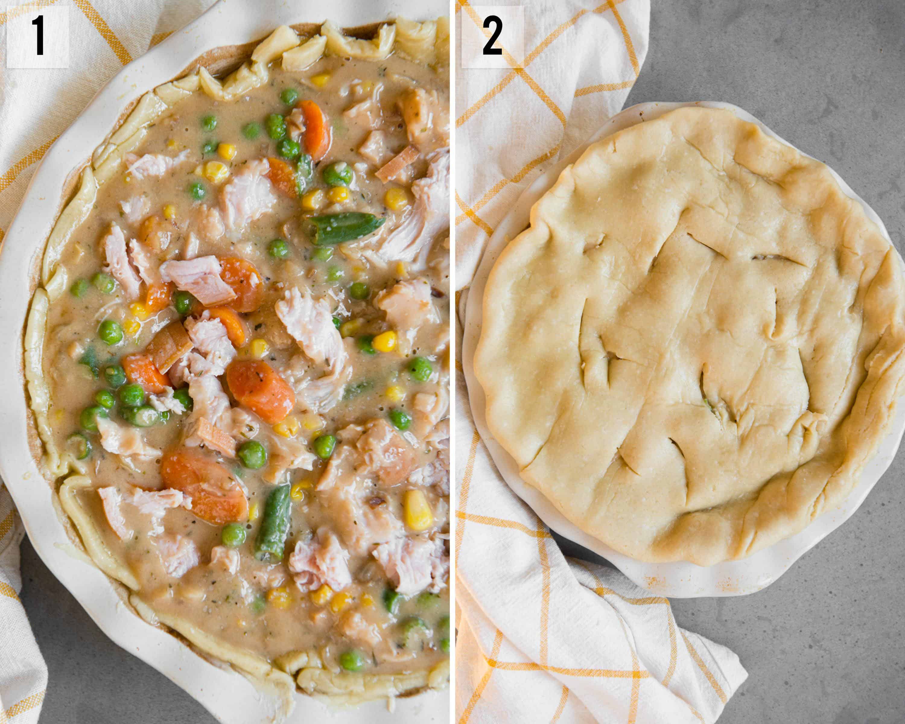 step by step instructions on how to make Turkey Pot Pie