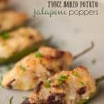 These spicy Twice Baked Potato Jalapeno Poppers are packed with spicy flavor, crisp bacon, and melty cheese. They're the perfect game day appetizer.
