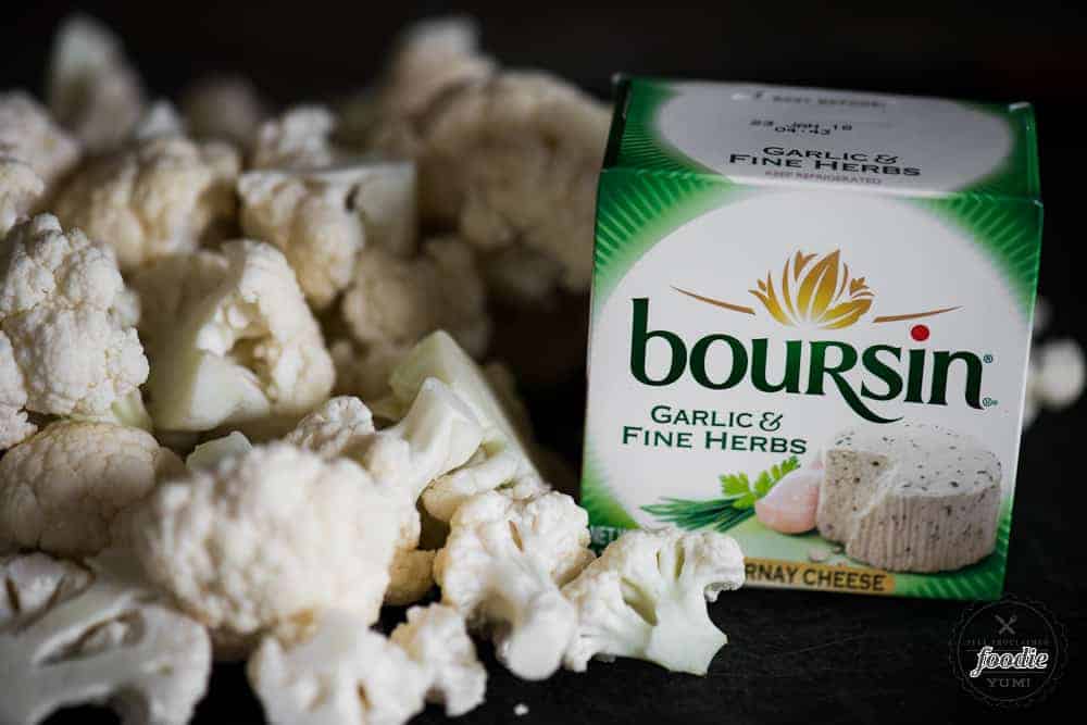 cauliflower florets and boursin cheese