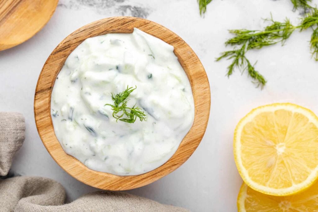 Tzatziki sauce with lemon and dill