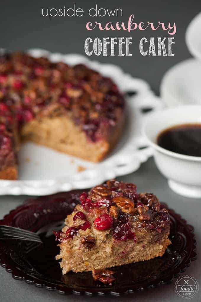 cranberry coffee cake on plate