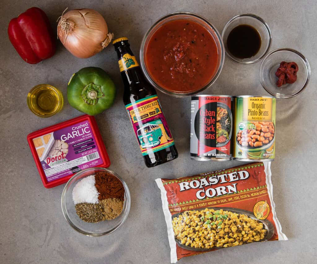 ingredients used to make vegetarian chili recipe