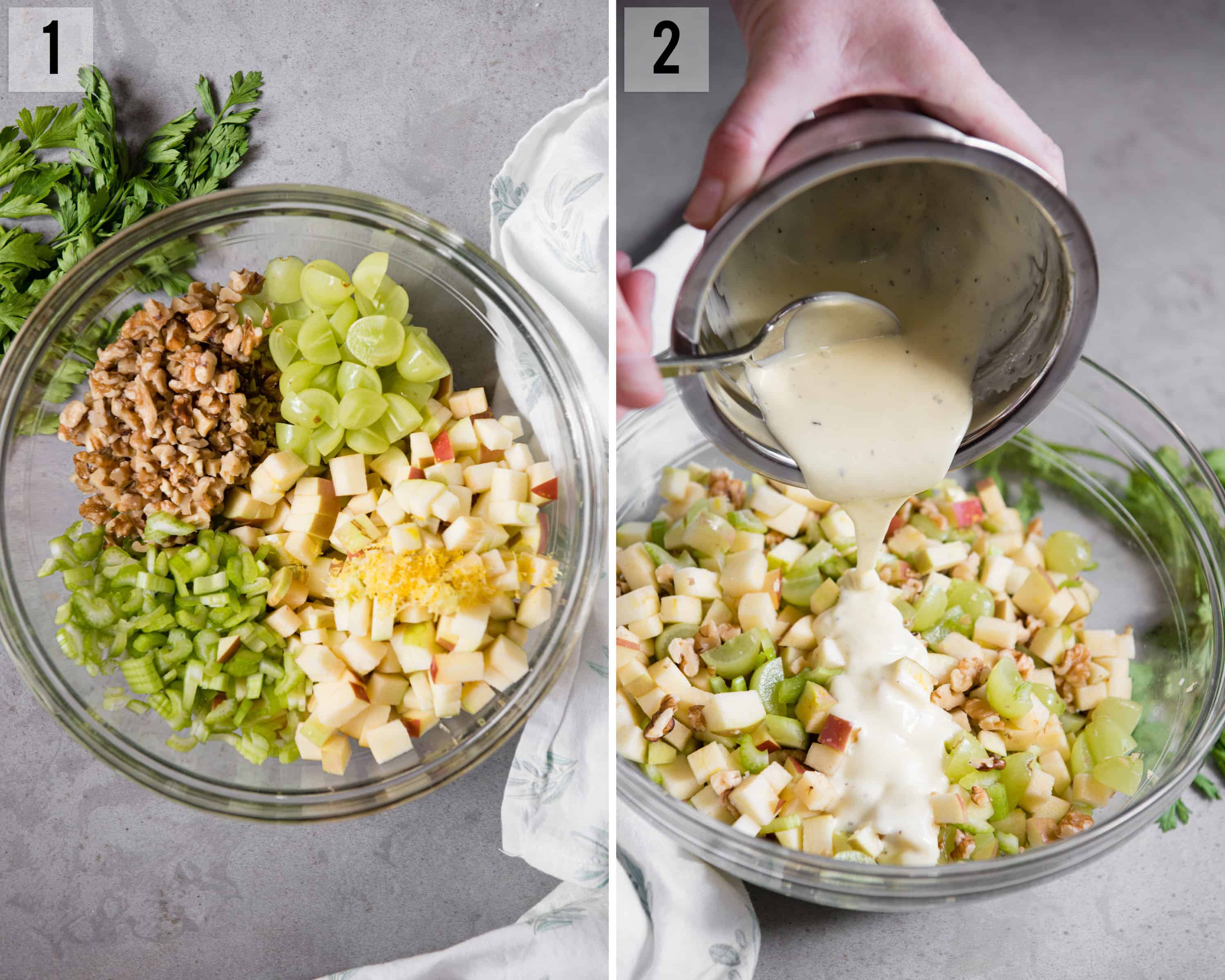 Waldorf Salad process photos