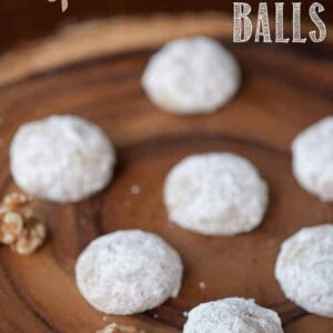 Walnut Spiced Rum Balls on wood platter