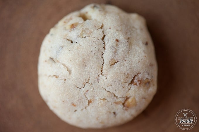 close up of a Russian tea cake cookie