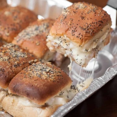 warm turkey sandwiches on rolls