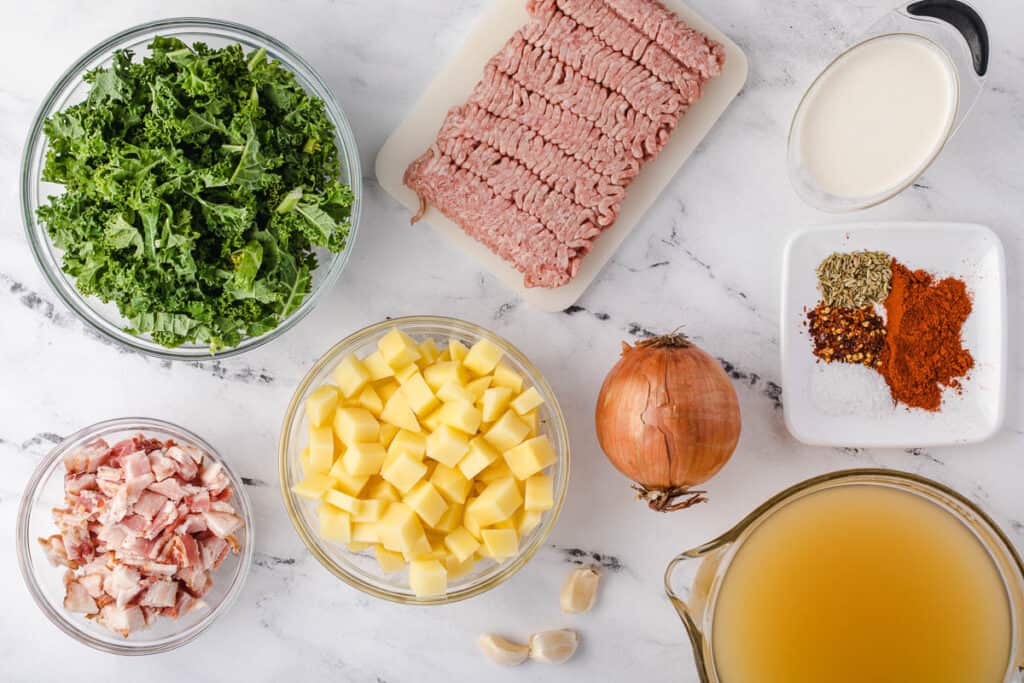 ingredients needed to make Zuppa Toscana